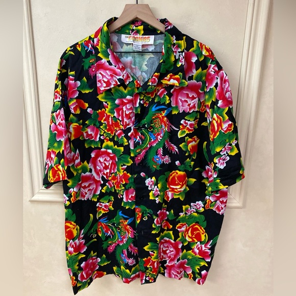 Vintage 1985- The Goonies Floral Button Up - Chunk Character - Size: 3X - Picture 1 of 4